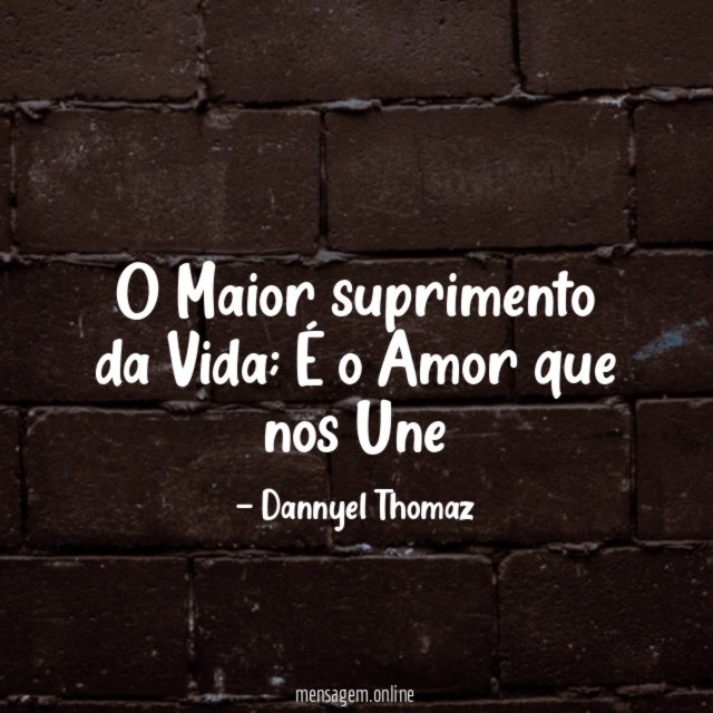 O Maior suprimento da Vida