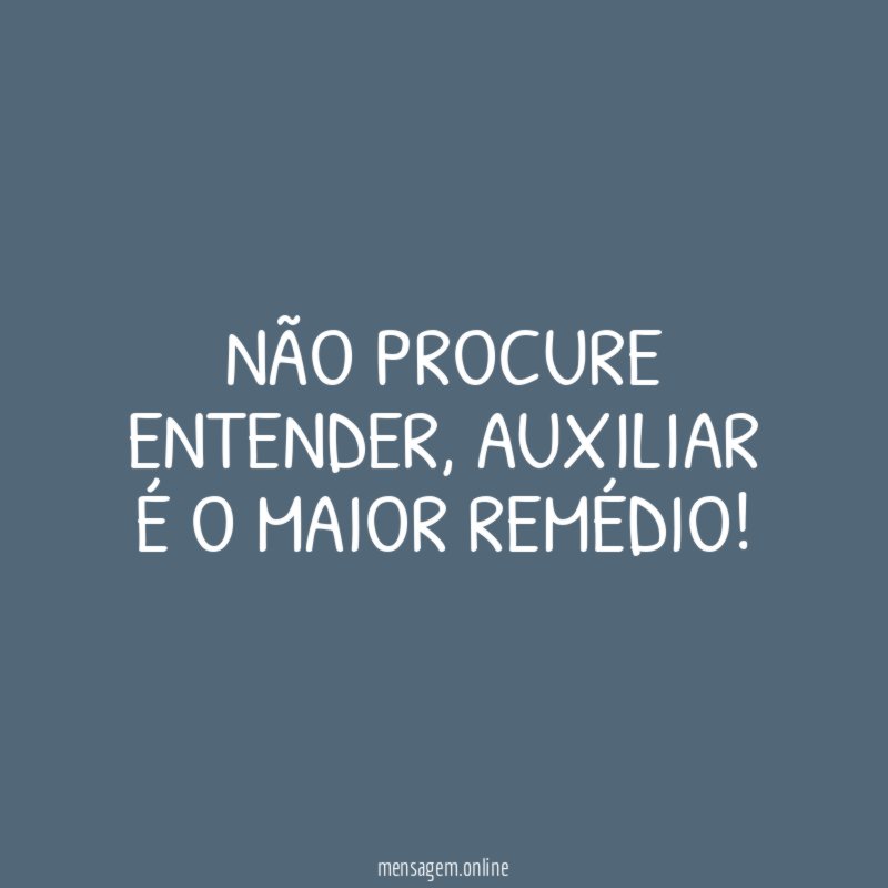 Não procure entender