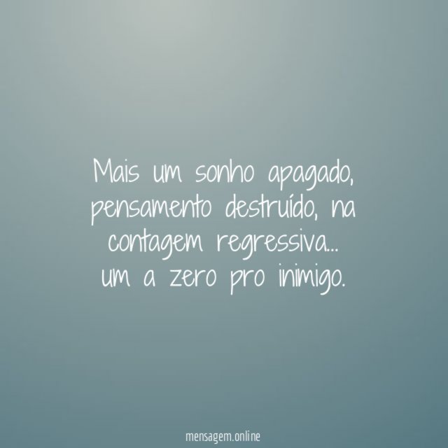 Mais um sonho apagado