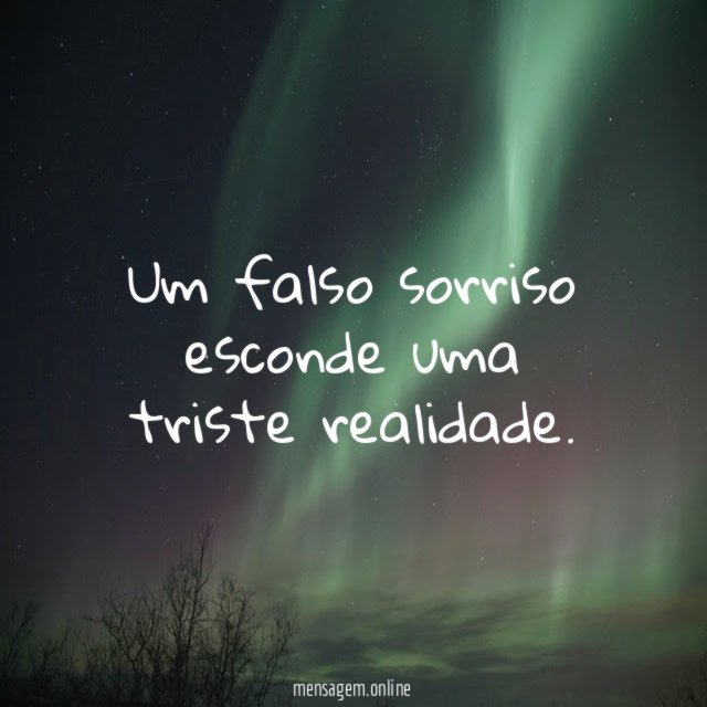 Um falso sorriso esconde uma triste realidade