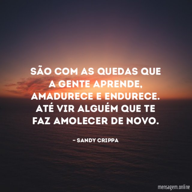 São com as quedas que a gente aprende