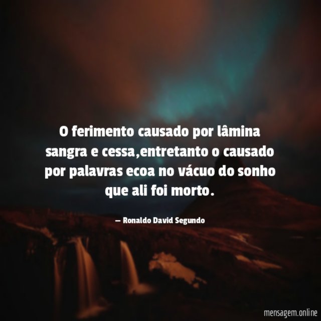 O ferimento causado por lâmina sangra e cessa