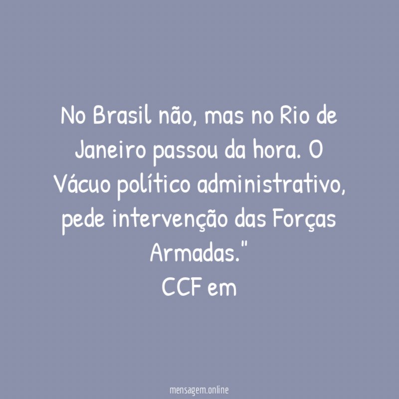 No Brasil não