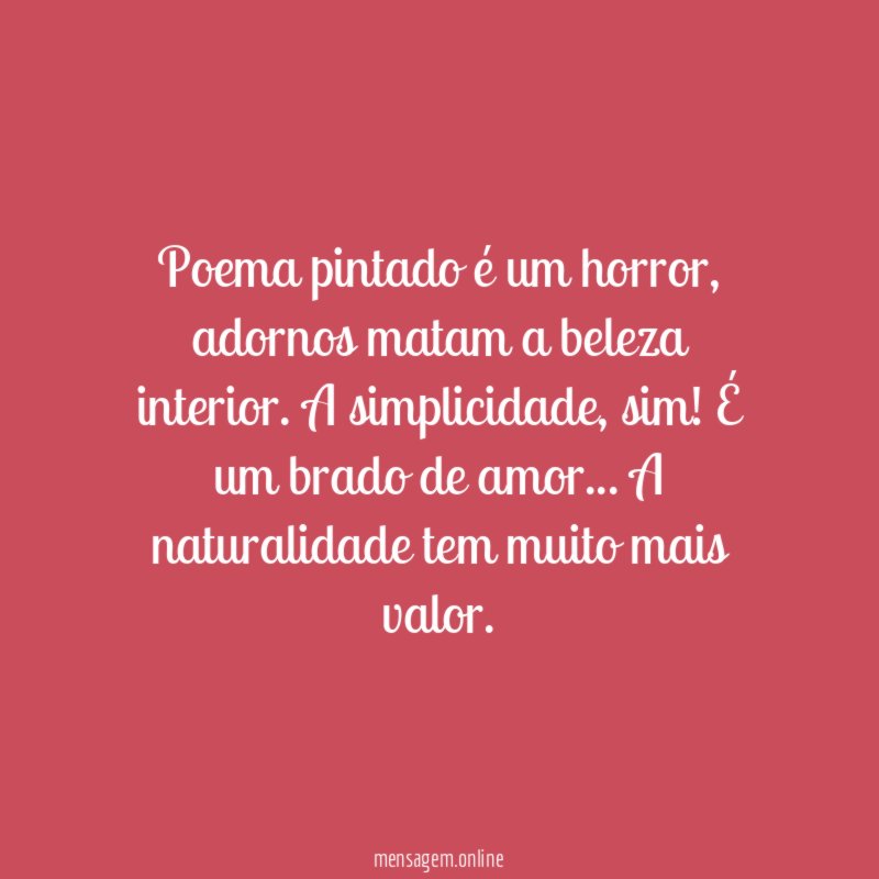 Poema pintado é um horror