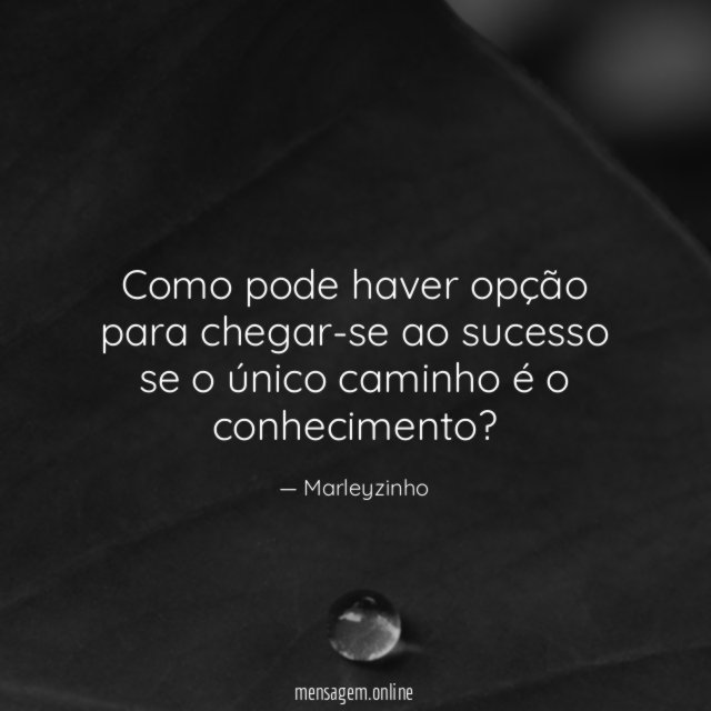 Como pode haver opção para chegar-se ao sucesso