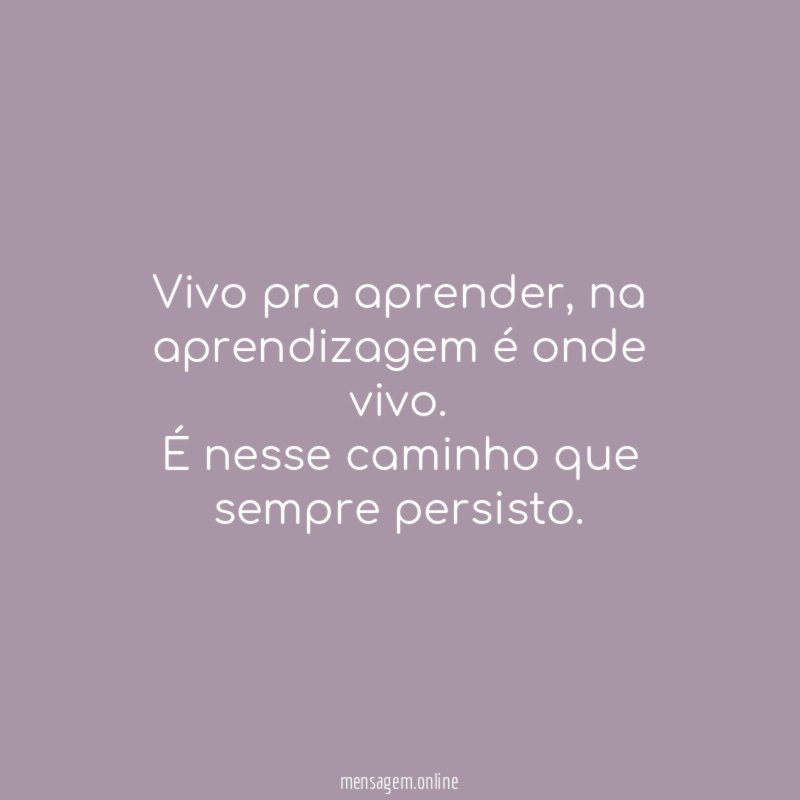 Vivo pra aprender