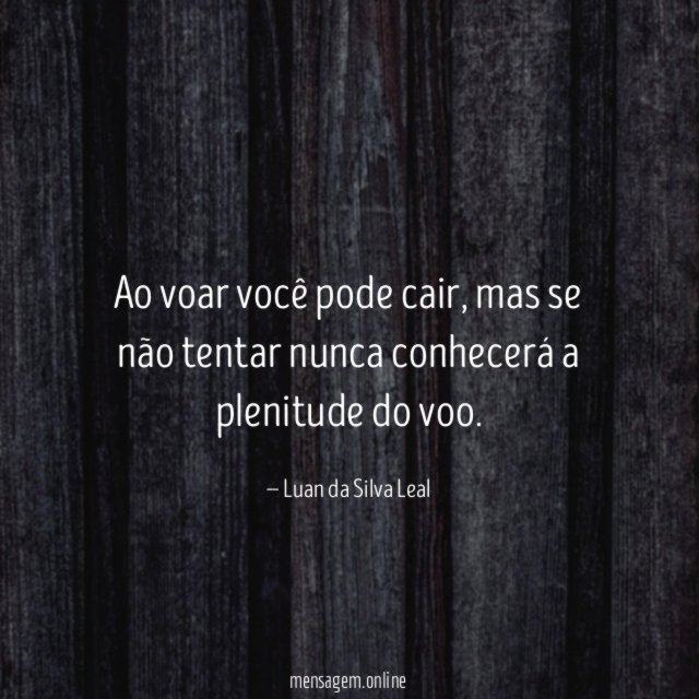Ao voar você pode cair