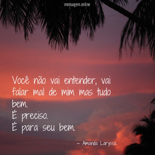 Você não vai entender