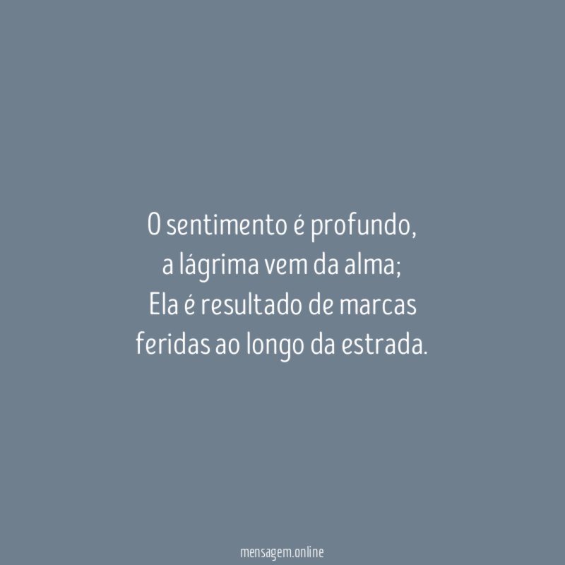 O sentimento é profundo