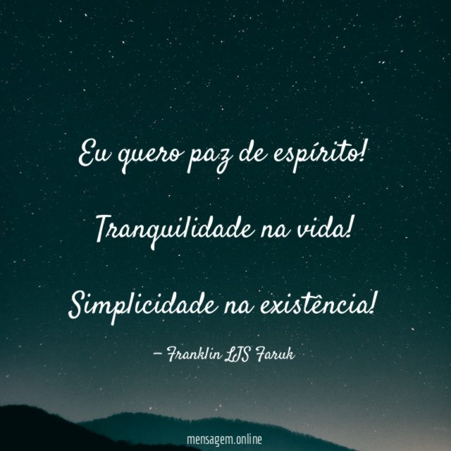 Eu quero paz de espírito