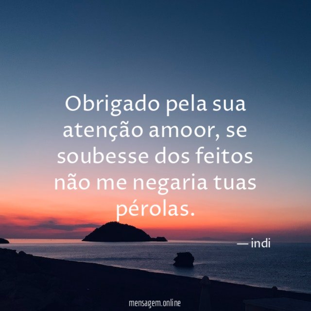 Obrigado pela sua atenção amoor