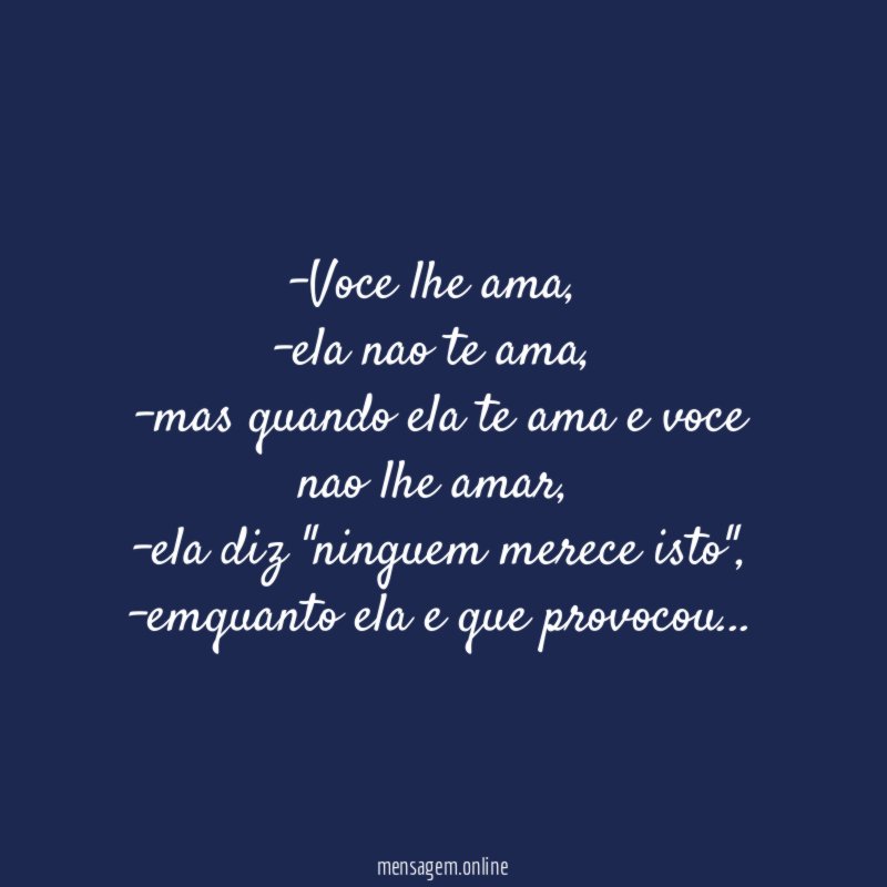 Voce lhe ama
