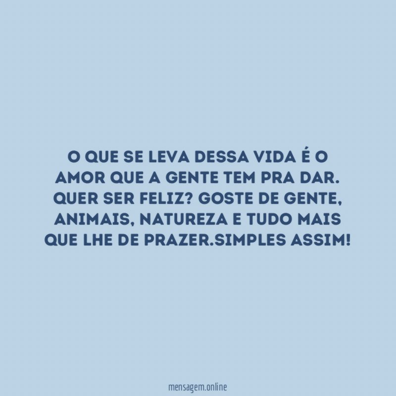 O que se leva dessa vida é