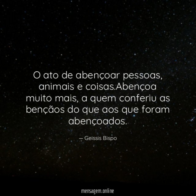 O ato de abençoar pessoas