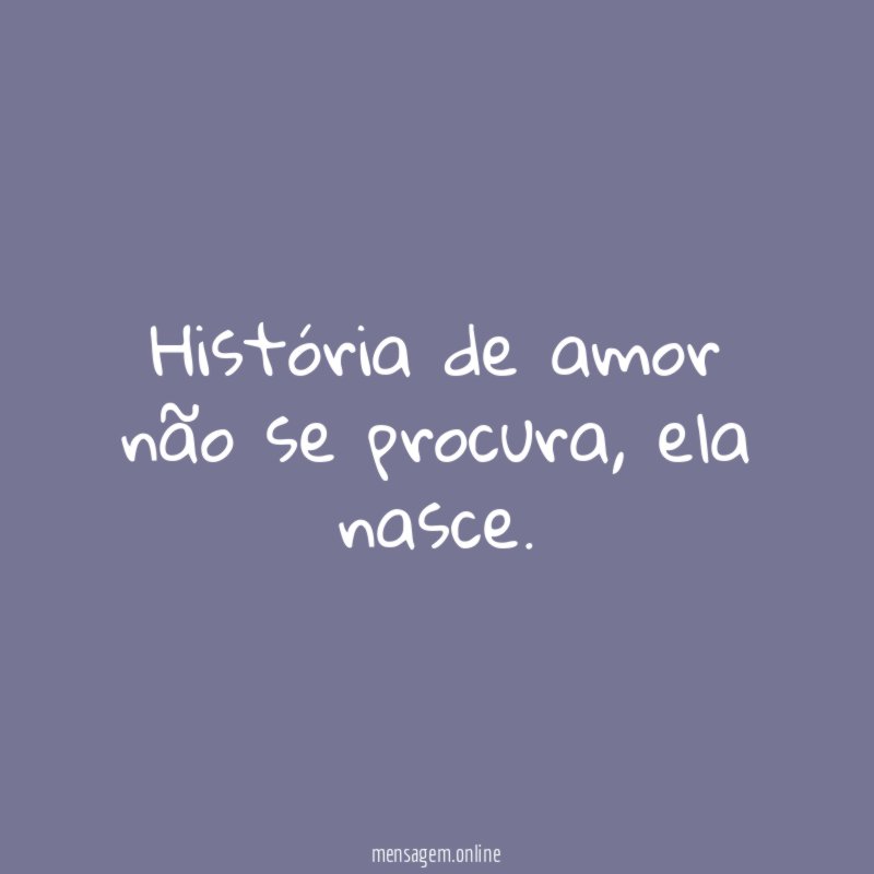 História de amor não se procura