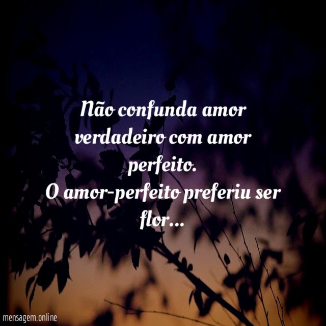 Não confunda amor verdadeiro com amor perfeito