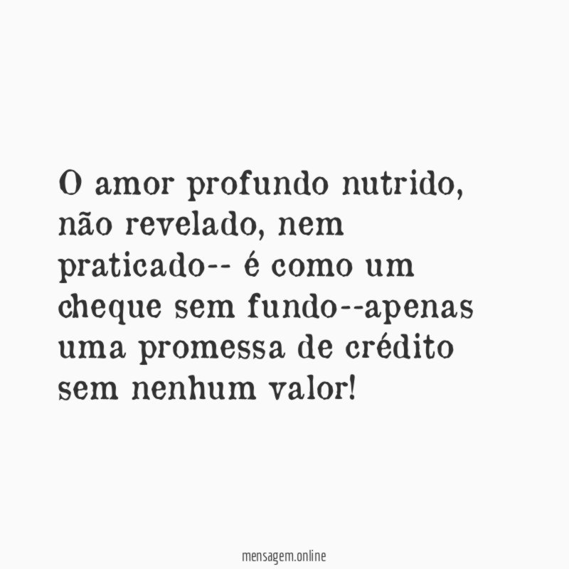 O amor profundo nutrido