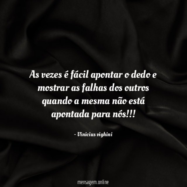 As vezes é fácil apontar o dedo