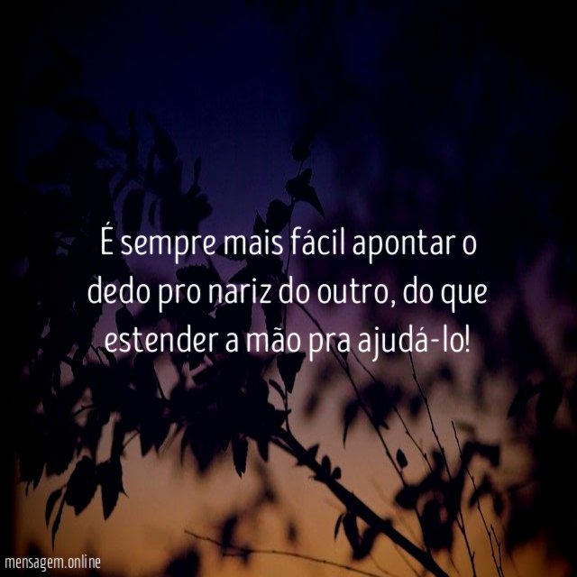 É sempre mais fácil apontar o dedo pro nariz do outro
