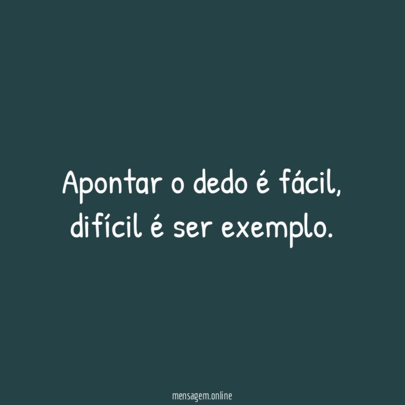 Apontar o dedo é fácil