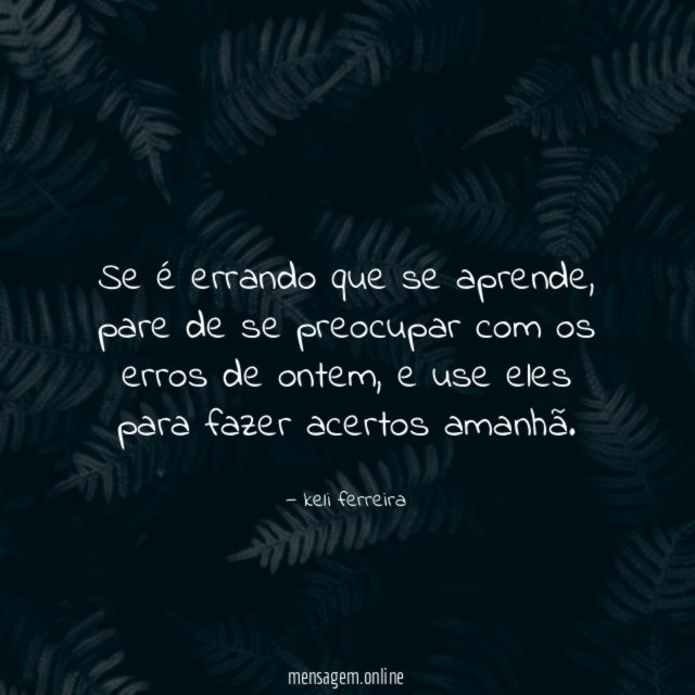 Se é errando que se aprende
