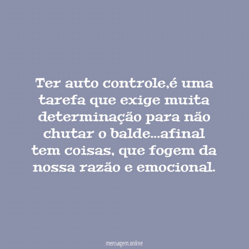 ter auto controle