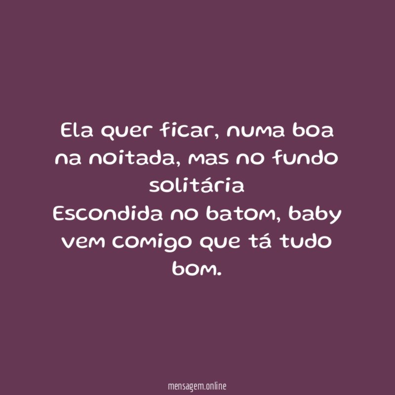 Ela quer ficar