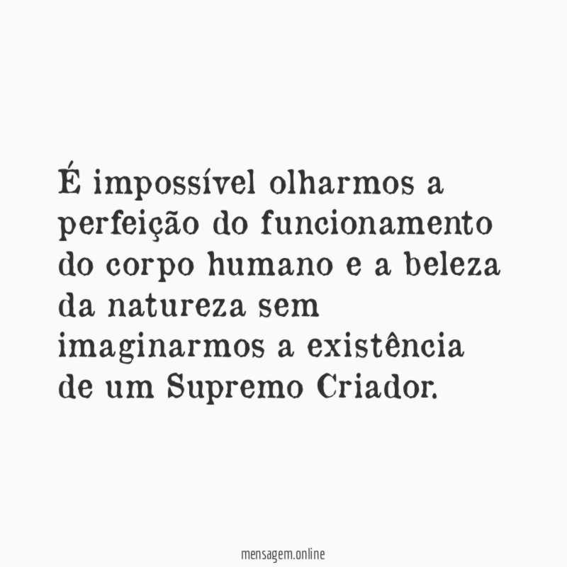 É impossível olharmos a perfeição do funcionamento do