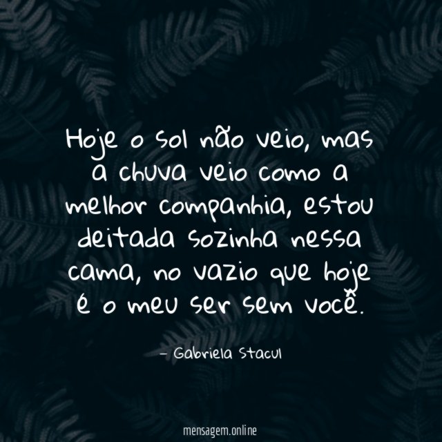 Hoje o sol não veio