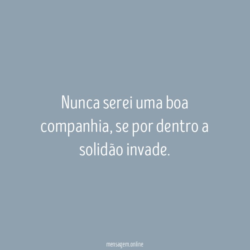 Nunca serei uma boa companhia