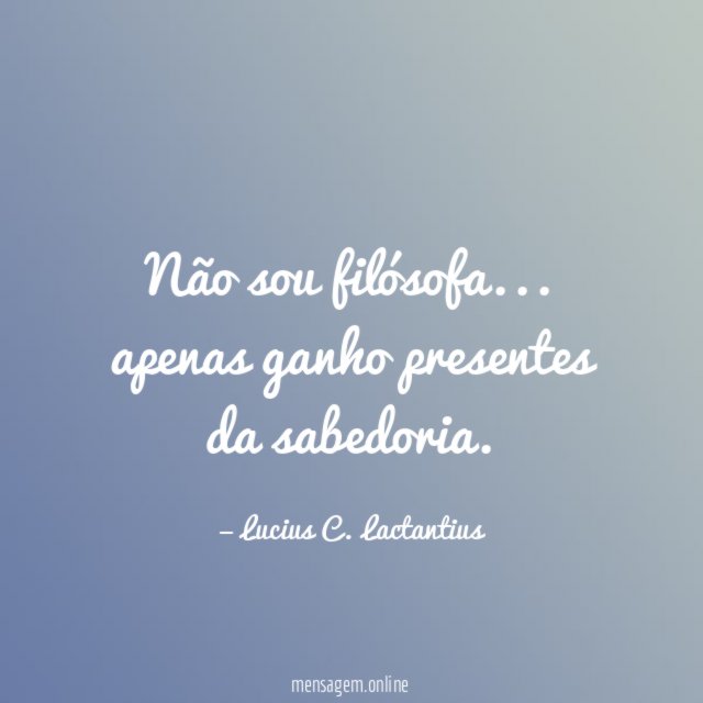 Não sou filósofa