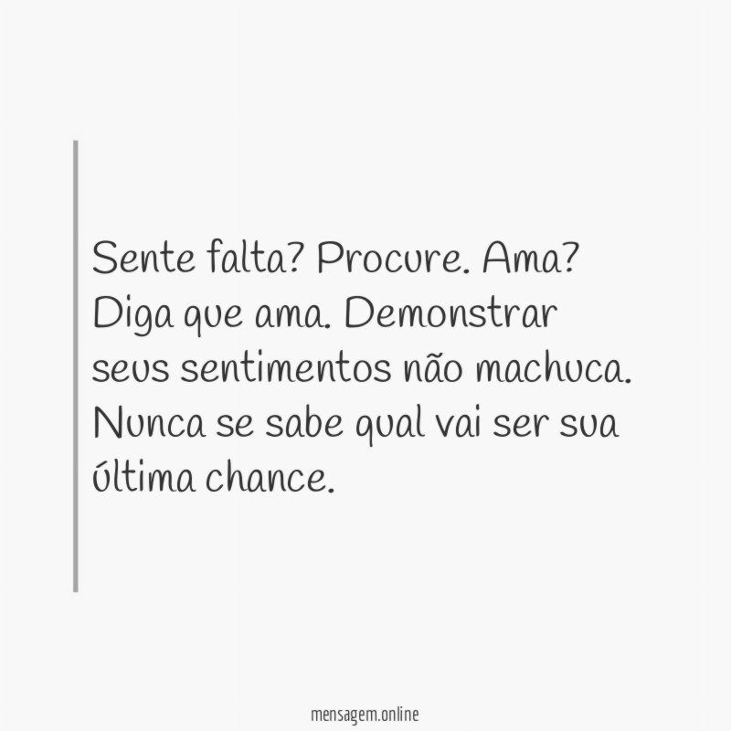 Sente falta