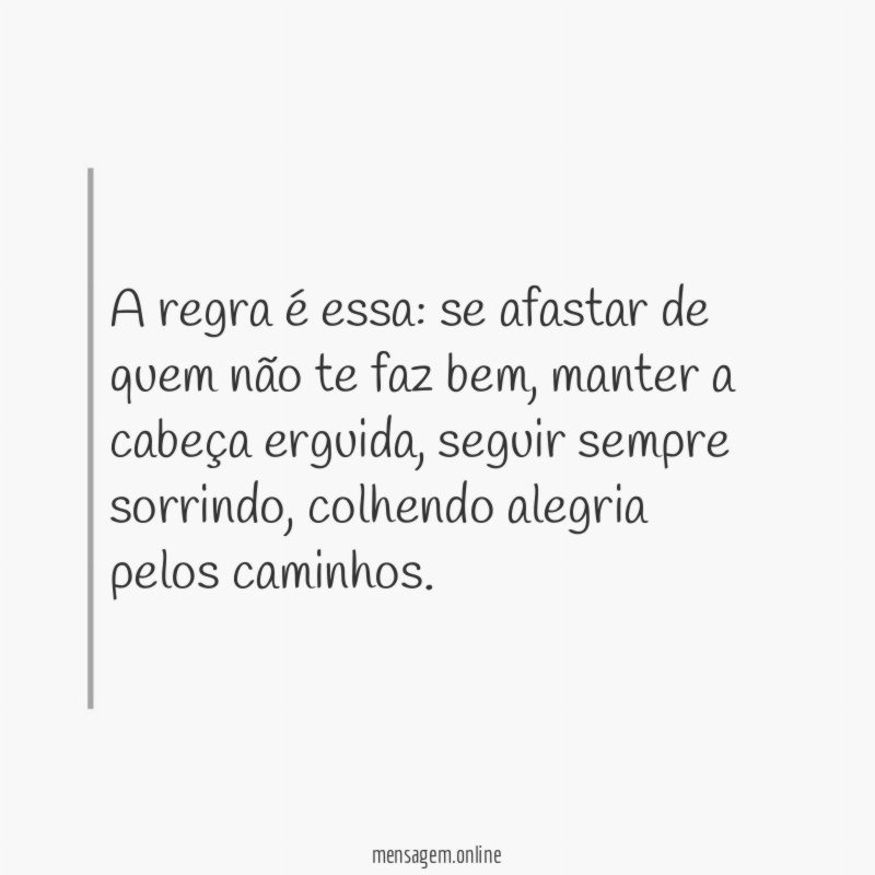 A regra é essa