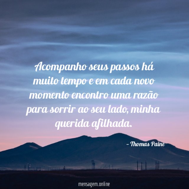 Acompanho seus passos h muito tempo e em