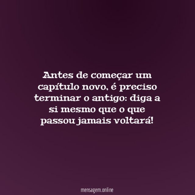 Antes de começar um capítulo novo