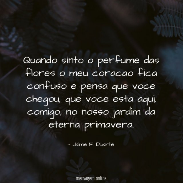 Quando sinto o perfume das flores o meu