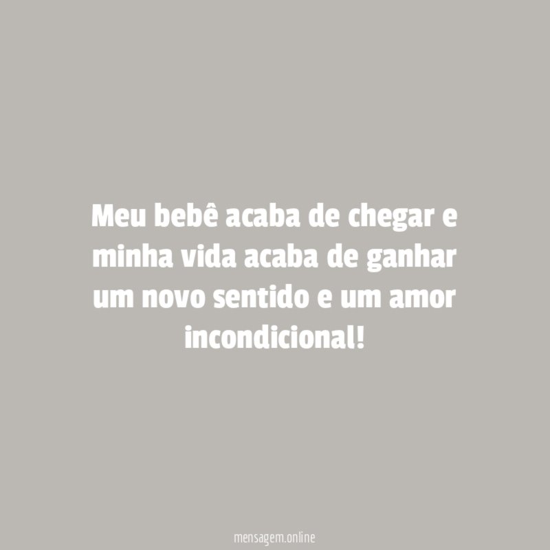 Meu beb acaba de chegar e minha vida
