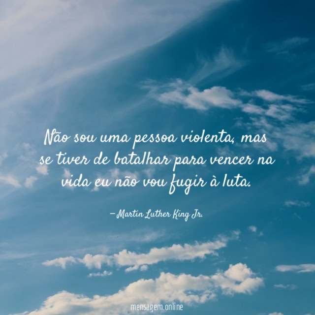 Não sou uma pessoa violenta