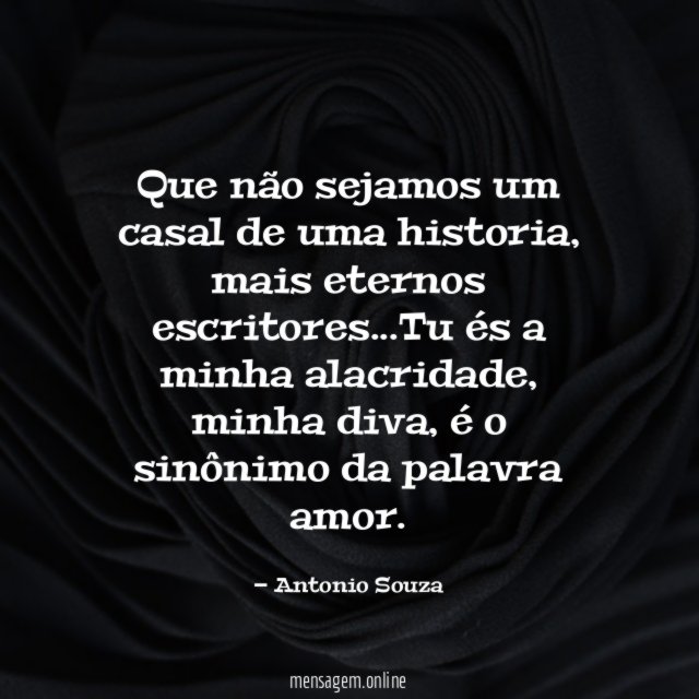 Que não sejamos um casal de uma historia