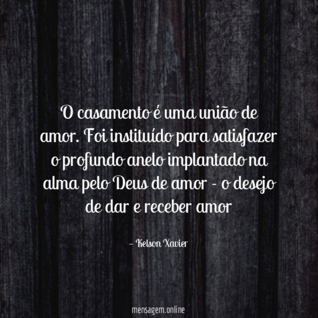 O casamento é uma união de amor