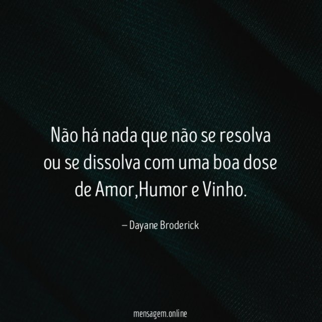 Não há nada que não se resolva ou