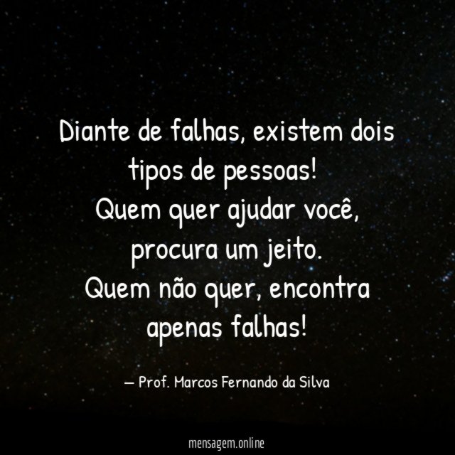 Diante de falhas