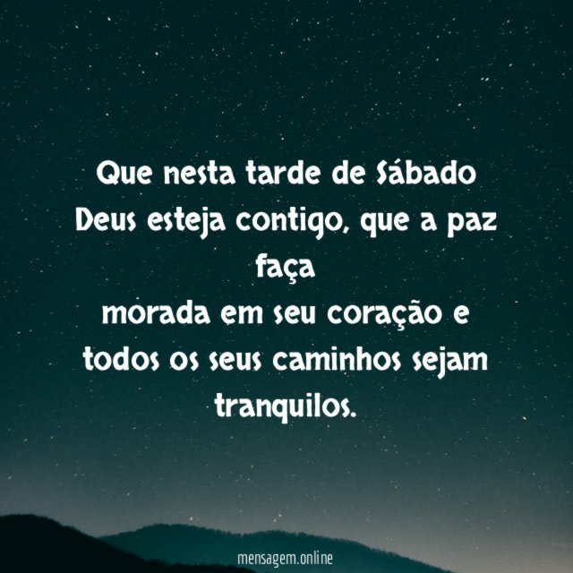 Boa tarde de Sábado