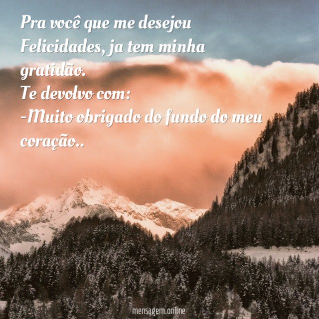 Pra você que me desejou Felicidades