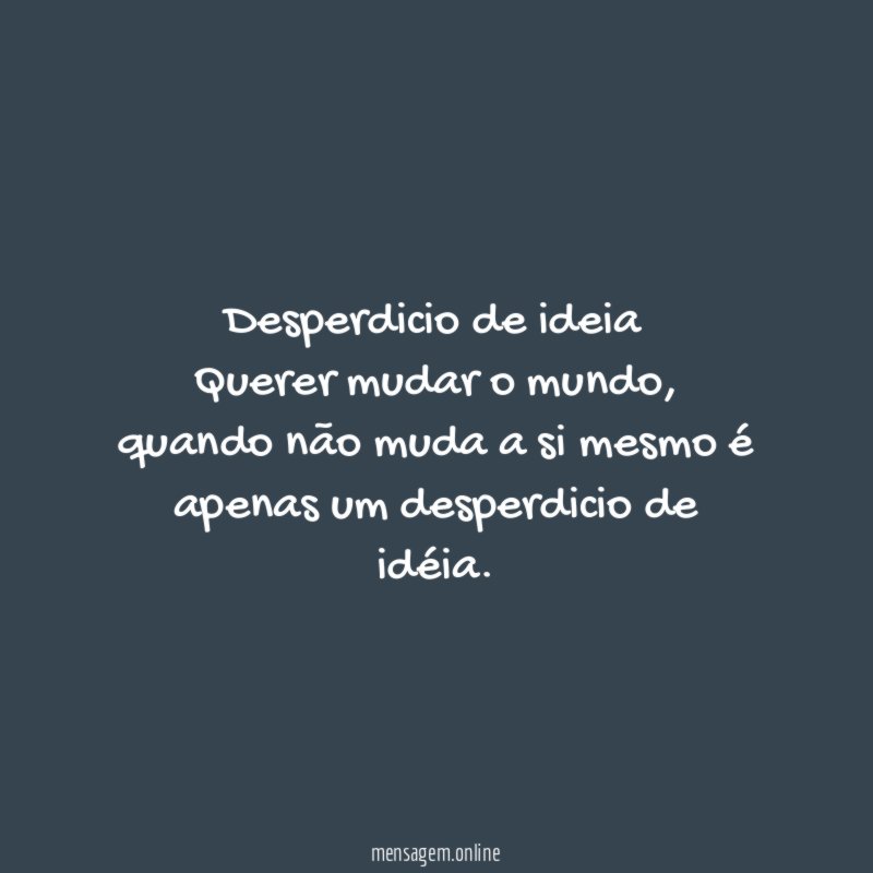 Desperdicio de ideia