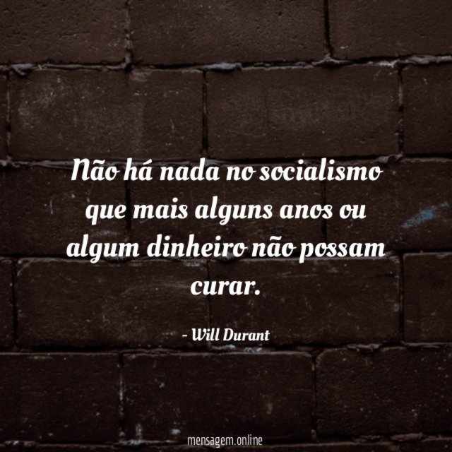 Não há nada no socialismo que mais alguns