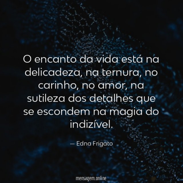 O encanto da vida está na delicadeza