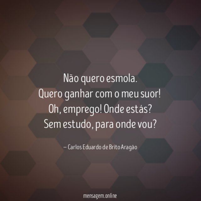 Não quero esmola