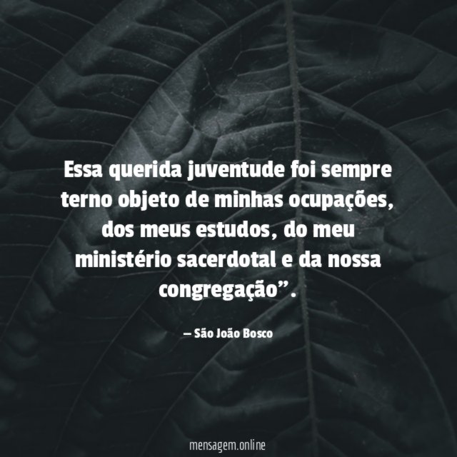 Essa querida juventude foi sempre terno objeto de minhas ocupações