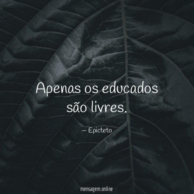 Apenas os educados são livres